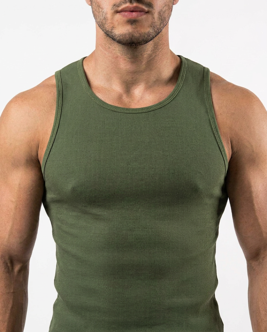 ZREX RIBBED TANK TOP - Olive