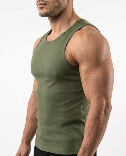 ZREX RIBBED TANK TOP - Olive