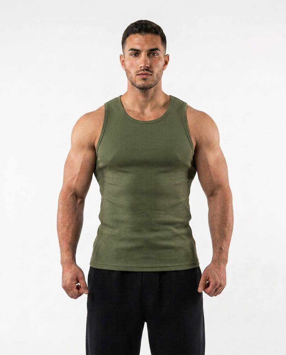 ZREX RIBBED TANK TOP - Olive